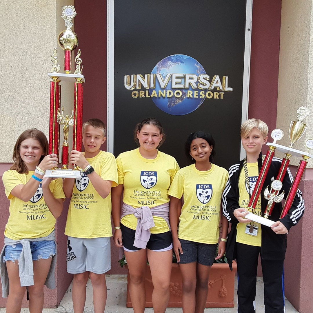 The Jacksonville Country Day School Band won first-place in the Elementary Concert Band category at the recent the Music USA Festival at Universal Studios Orlando.